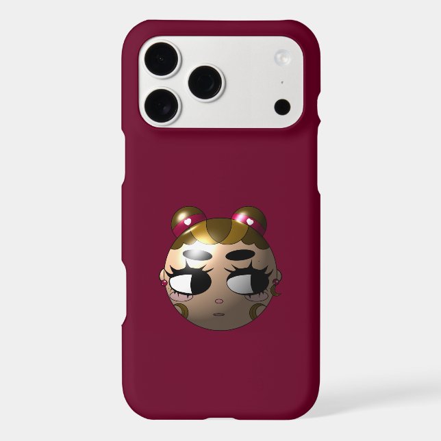 Cute Y2K Character Art Deep Red iPhone 17 Case (Back)