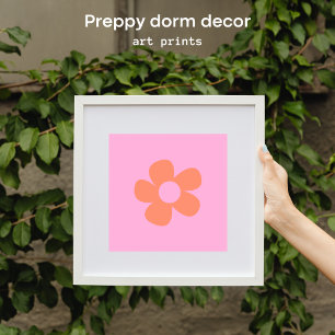 Cute Y2k Preppy Hot Pink Flower Dorm Decor