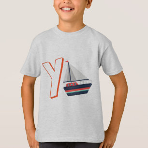Cute Y for Yacht - Kids English ABCD Alphabet T-Shirt