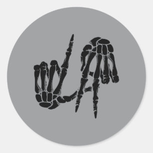 Cute Y Los Angeles Hand Sign Skeleton La Gift Classic Round Sticker