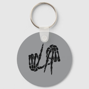 Cute Y Los Angeles Hand Sign Skeleton La Gift Key Ring