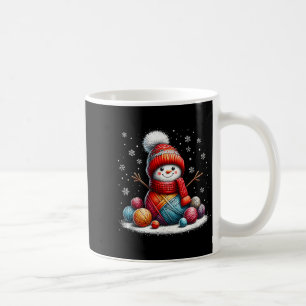 Cute Yarn Snowman Quilter Christmas Crochet Knitti Coffee Mug