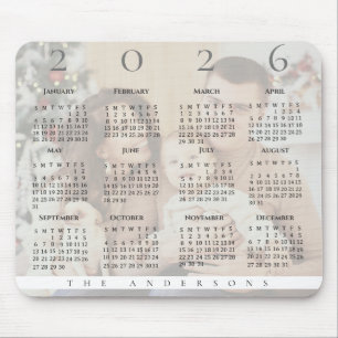 Cute Year 2021 Calendar Family Photo Mouse Pad