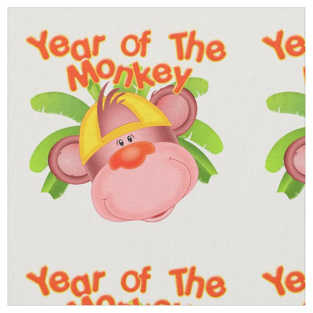 Cute Year of the Monkey Baby Fabric (Close Up)