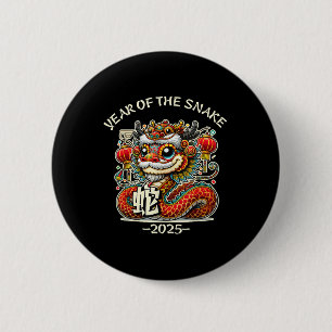 Cute Year Of The Snake 2025 Chinese New Year 6 Cm Round Badge