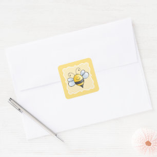 Cute Yellow and Black Bumblebee Square Sticker