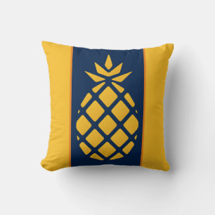 Cute Yellow And Blue Pineapple Monogram Cushion
