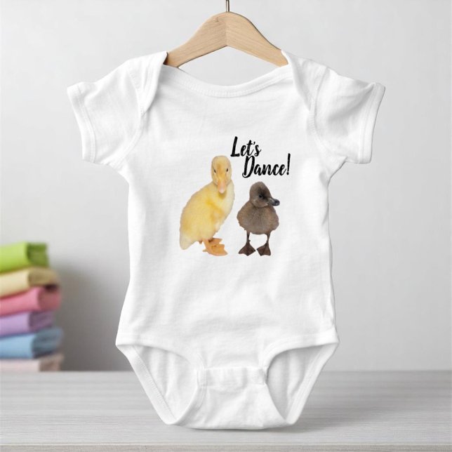 Cute Yellow and Grey Ducklings Photographs Baby Bodysuit (baby body suit front)