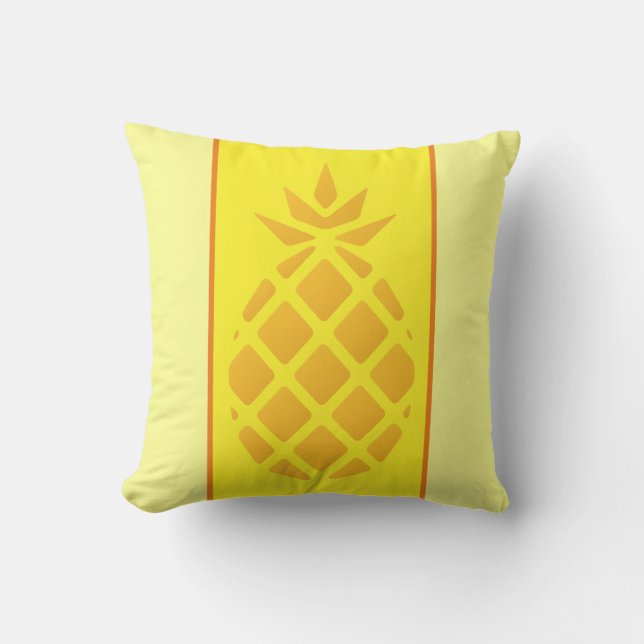 Cute Yellow And Orange Pineapple Monogram Cushion (Front)