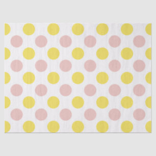 Cute Yellow and Pink Polka Dot Tissue Paper