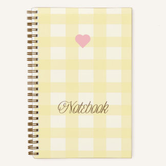 Cute Yellow and White Gingham Notebook