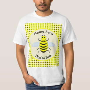 Cute Yellow Baby Bee Dad To Be Custom T-Shirt