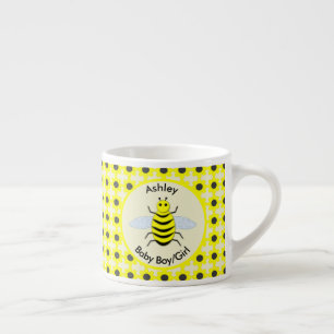 Cute Yellow Baby Bee Gender Reveal Neutral Custom Espresso Cup