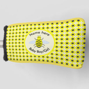 Cute Yellow Baby Bee Gender Reveal Neutral Custom Golf Head Cover