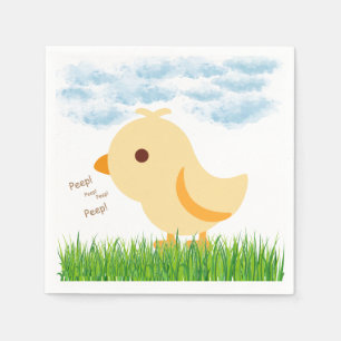Cute Yellow Baby Chick Baby Shower Napkin