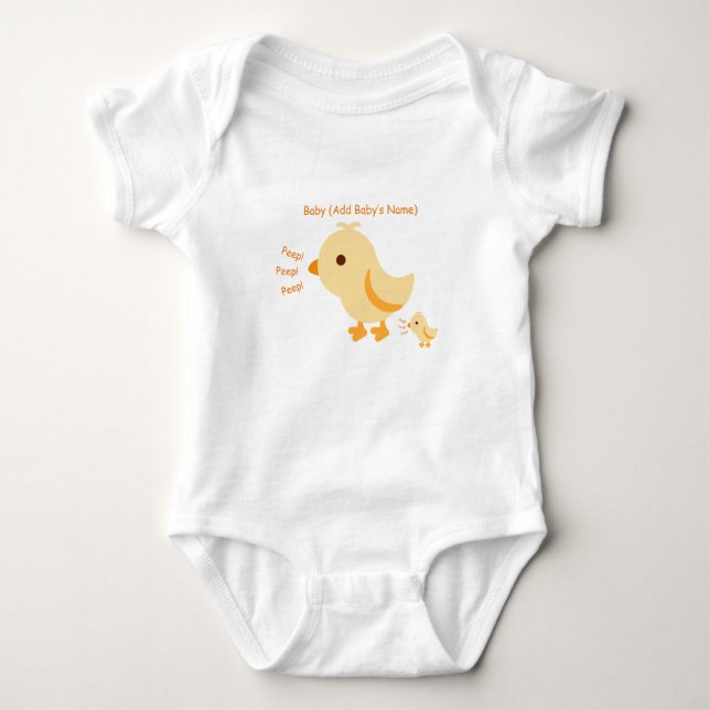 Cute Yellow Baby Chick Bodysuit (Front)