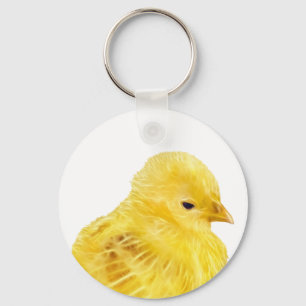 Cute yellow baby Chick Key Ring