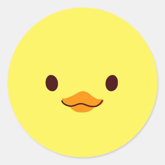 Cute Yellow Baby Duck Chick Classic Round Sticker (Front)