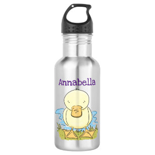 Cute yellow baby duckling cartoon illustration 532 ml water bottle