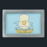 Cute yellow baby duckling cartoon illustration belt buckle<br><div class="desc">This cute duckling is drawn in fun cartoon style.</div>