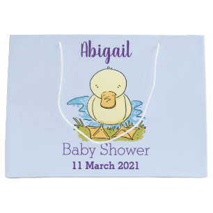 Cute yellow baby duckling cartoon illustration large gift bag