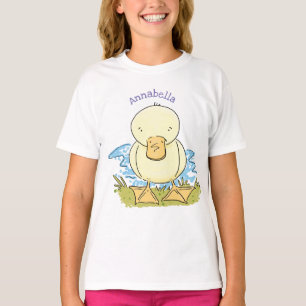 Cute yellow baby duckling cartoon illustration T-Shirt