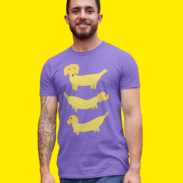 Cute Yellow Banana Dogs Graphic Tri-Blend Shirt (Creator Uploaded)