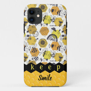 Cute yellow bees iPhone Case