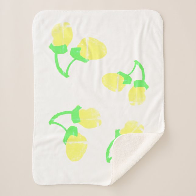 Cute Yellow Berries Minimalistic Blanket (Front)