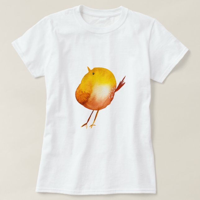 Cute yellow bird watercolor T-Shirt (Design Front)