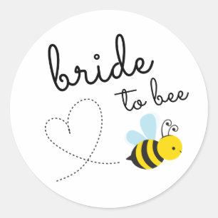 Cute Yellow Bride To Bee Classic Round Sticker