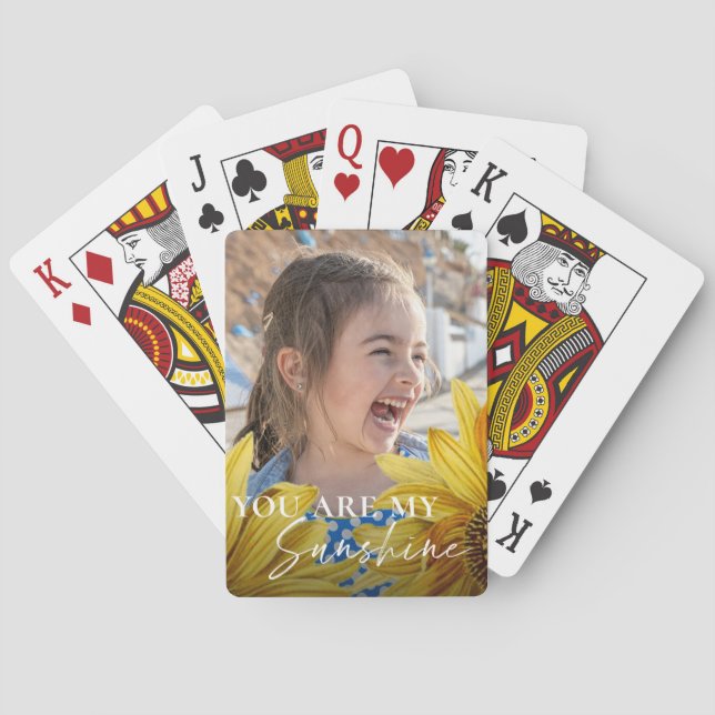Cute Yellow Bright Sunflower You Are My Sunshine Playing Cards (Back)