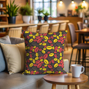 Cute Yellow Brown and Red Coffee Bean Cushion