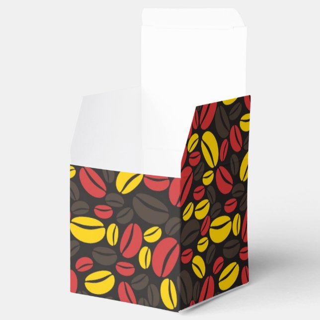 Cute Yellow Brown and Red  Coffee Bean Favour Box (Opened)