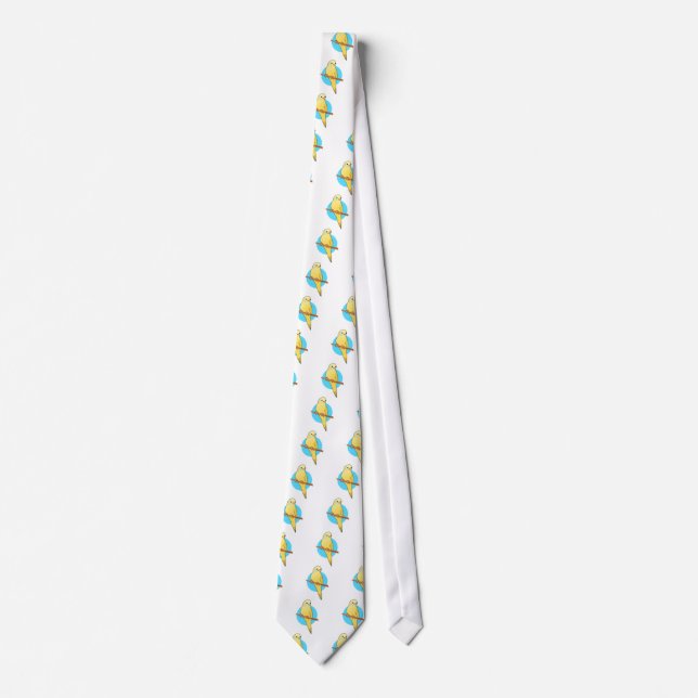 Cute Yellow Budgie Tie (Front)