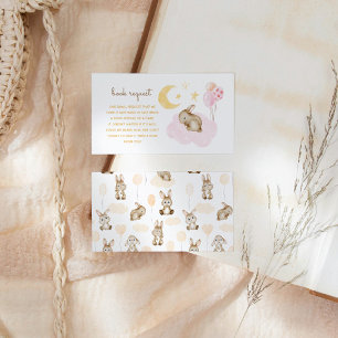 Cute Yellow Bunny Baby Animal Book Request Enclosure Card