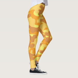 Cute Yellow Camouflage Leggings