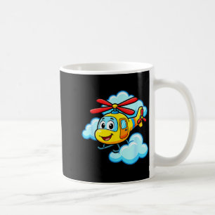 Cute yellow cartoon helicopter funny chopper kids coffee mug
