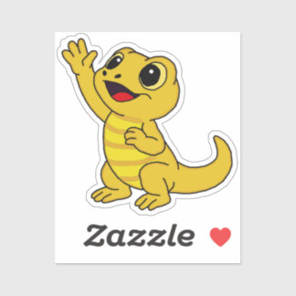 Cute Yellow Cartoon Lizard for Water Bottle