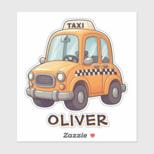 Cute Yellow Cartoon Taxi