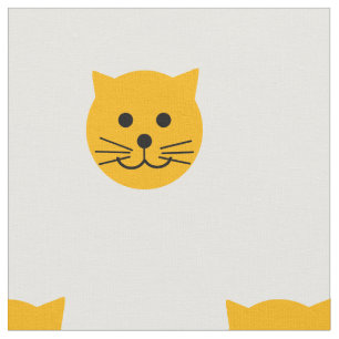 Cute yellow cat fabric