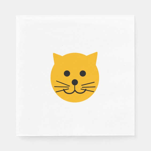 Cute yellow cat napkin (Front)