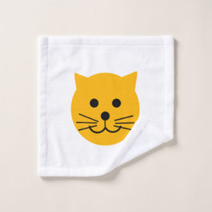 Cute yellow cat wash cloth