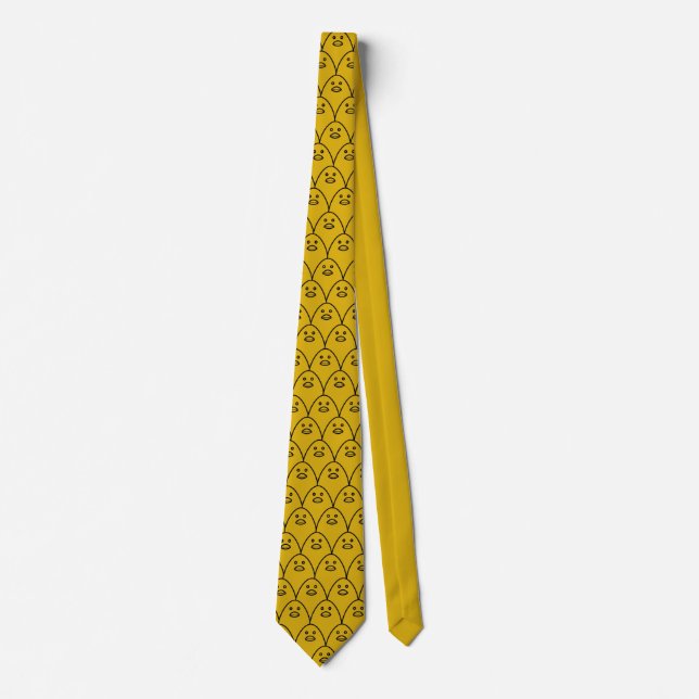 Cute Yellow Chick Egg Pattern Trendy Neck Tie (Front)
