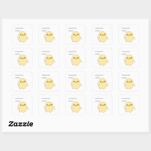 Cute yellow chick stickers