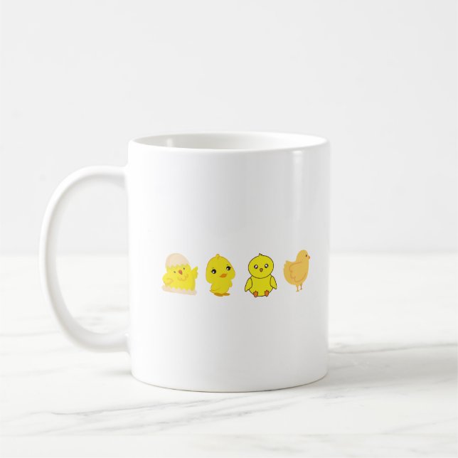 Cute Yellow Chickens Coffee Cup (Left)