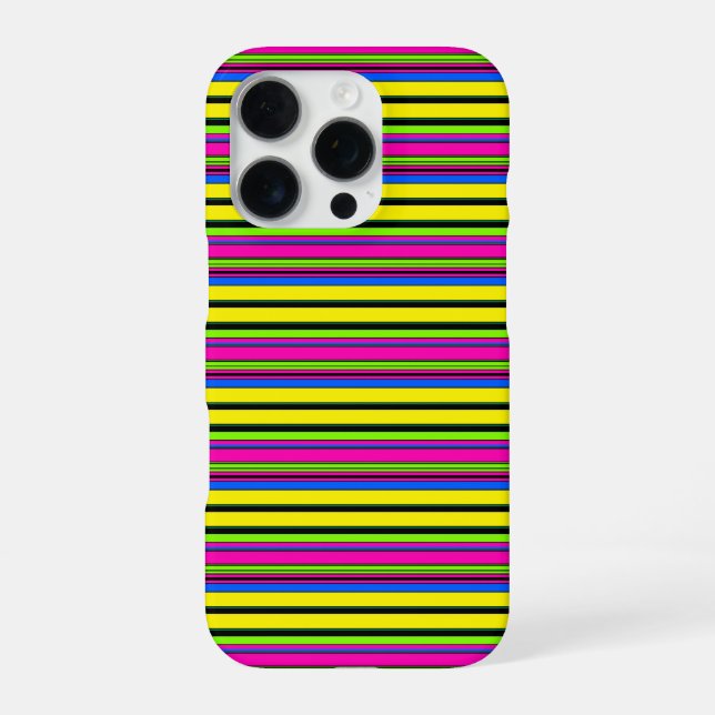 Cute yellow colourful stripes iPhone case (Back)