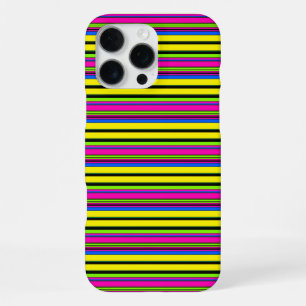 Cute yellow colourful stripes iPhone 16 pro max case