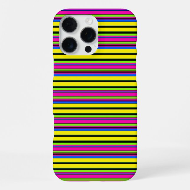 Cute yellow colourful stripes iPhone case (Back)