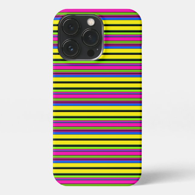 Cute yellow colourful stripes iPhone case (Back)